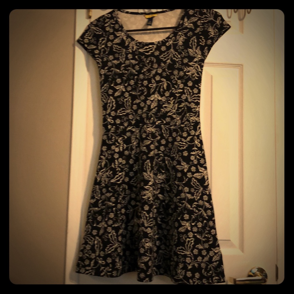 Prince & Fox floral black fit & flare skater dress